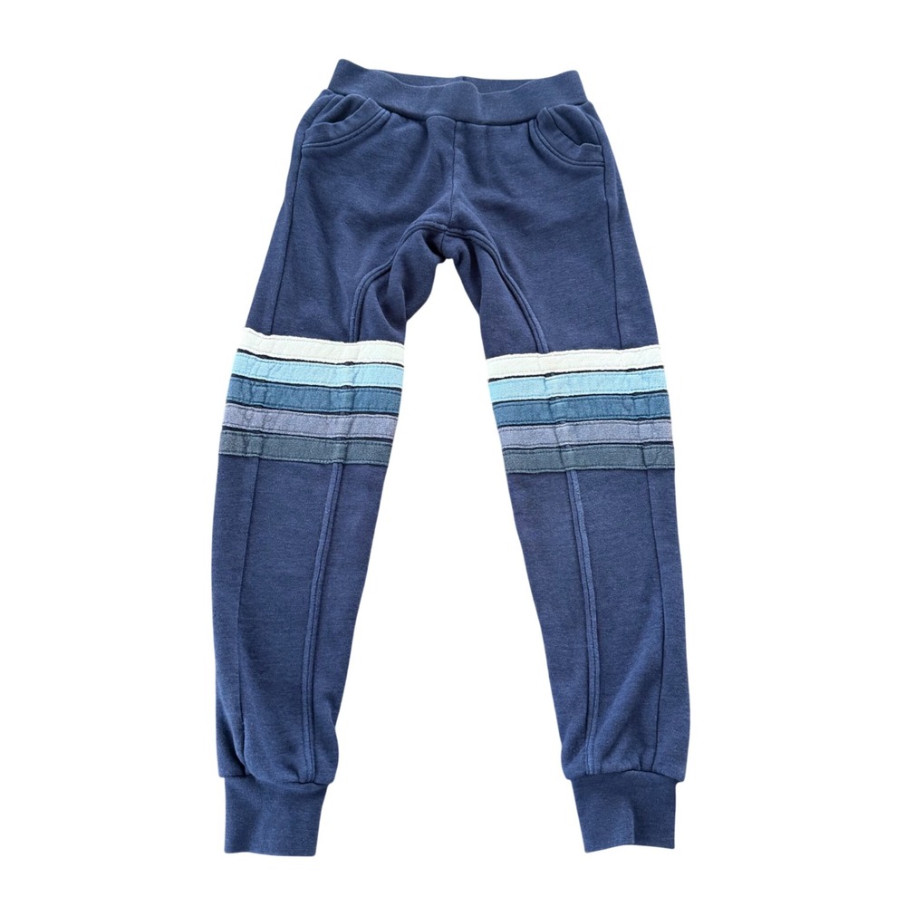 Aviator Nation Kids‎ 5-Stripe Sweatpants Navy Blue Joggers Size 8 Made in USA